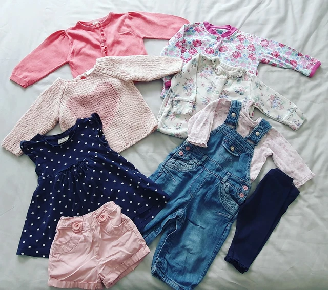 **Baby girl 3-6 months bundle Next Jojo Maman Bebe dungarees jumper dress etc**