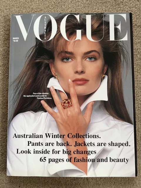 Vogue Australia March 1989 Paulina Porizkova vintage magazine excellent cond.