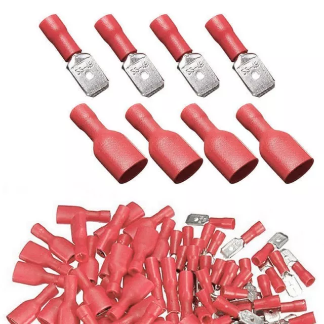 New 100*ASSORTED INSULATED ELECTRICAL WIRE TERMINALS CRIMP CONNECTORS SPADE KIT 3