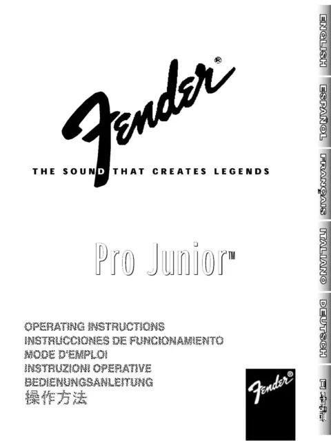 Bedienungsanleitung-Operating Instructions Guitar Amplifier Fender Pro Junior