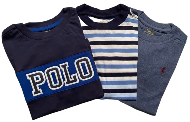 Genuine Ralph Lauren  T shirt crew neck 3 pack Polo  logo blue age 1.5 - 2 2T