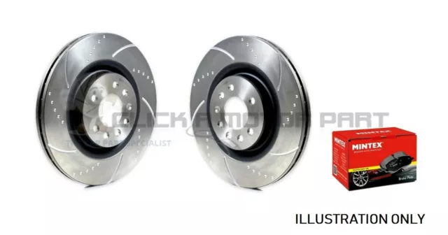 Renault Clio 172 182 Cup Sport Front Dimpled & Grooved Brake Discs & Mintex Pads