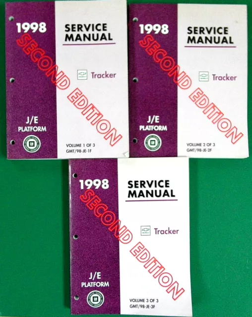 1998 Chevrolet Geo Tracker Shop Repair Service Maintenance Manual 3 Vol Set