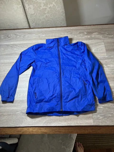 Macpac Pack-It-Jacket Kids Size 10 blue Windproof and Water Resistant unisex vgc