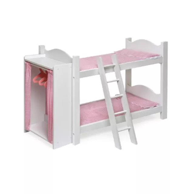 Badger Basket Doll Bunk Beds With Ladder and Storage Armoire Fits American Girl