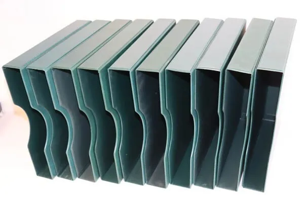 10 grüne Lindner Schutzkassetten mit Griffmulde