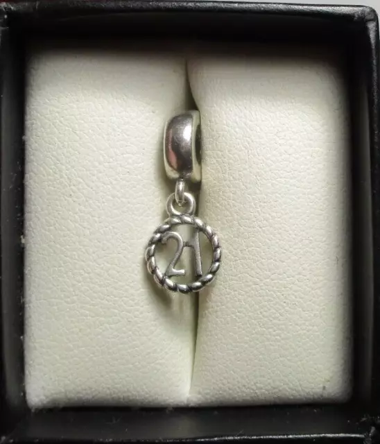 Pandora charm - Silver 21 / 21st Birthday dangle drop charm - 790496