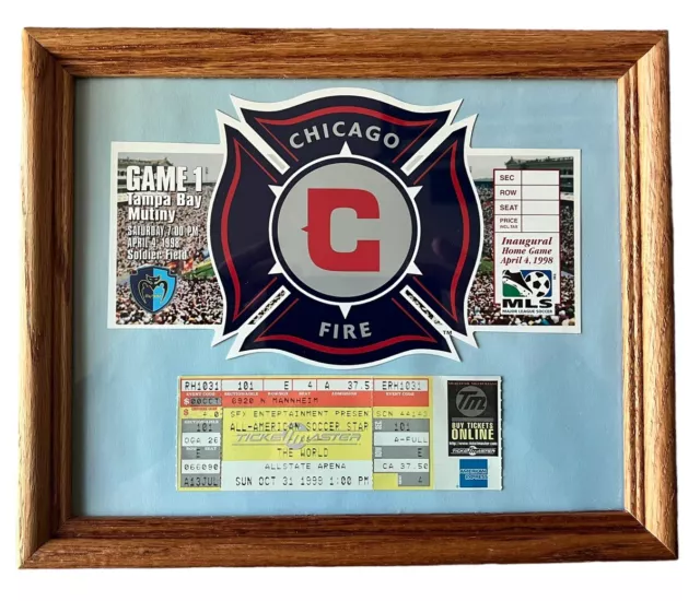 Framed 1999 Full Ticket Chicago Fire V Tampa Bay Mutiny Game 1 Inaugural