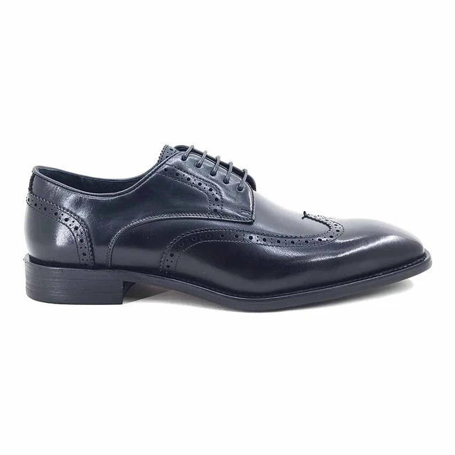 CARRUCCI Homme Cuir Noir Blucher Bout D'Aile Oxford Chaussures (11)
