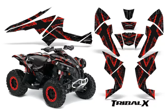 Can-Am Renegade Graphics Kit by CreatorX Decals Stickers TRIBALX RED BLACK