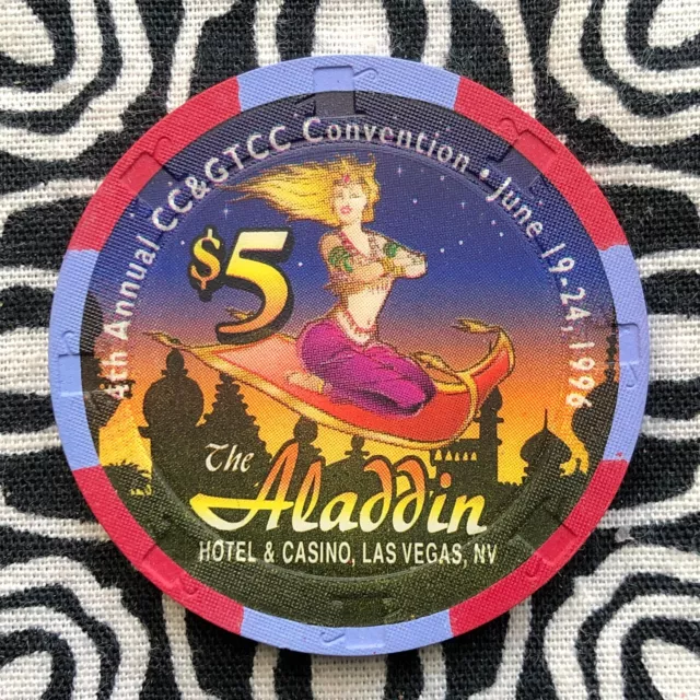 Aladdin $5 CC&GTCC 4th Annual Convention 1996 Las Vegas, Nevada Casino Chip