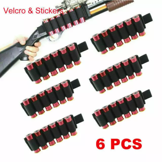 6PCS Tactical 6 Round 12/20GA Gauge Shotgun Shell Ammo Carrier Holder Pouch Bag