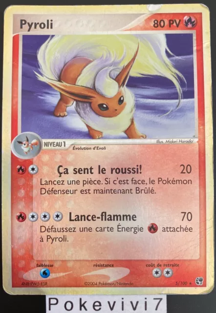 Carte Pokemon PYROLI 5/100 Holo REVERSE Bloc EX Tempête de Sable FR