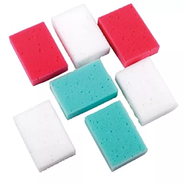 7 Pack Set Rectangle Oblong Bath Shower or Kids Children's Baby Sponge Sponges
