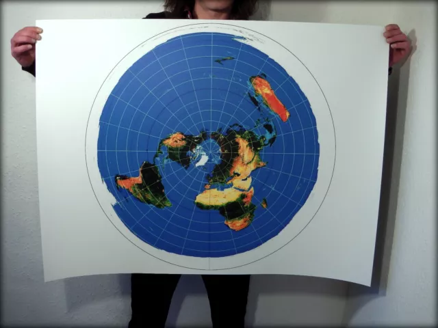 FLAT EARTH POSTER: Azimuthal Equidistant Projection - USGS Nautical Radar Map XL