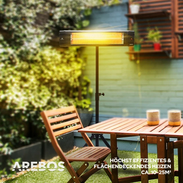 AREBOS Infrarotstrahler Heizstrahler Terrassenstrahler Wärmestrahler 2500W FB 7