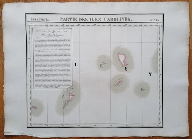 Pacific Large Original Map Caroline Islands by Vandermaelen - 1827