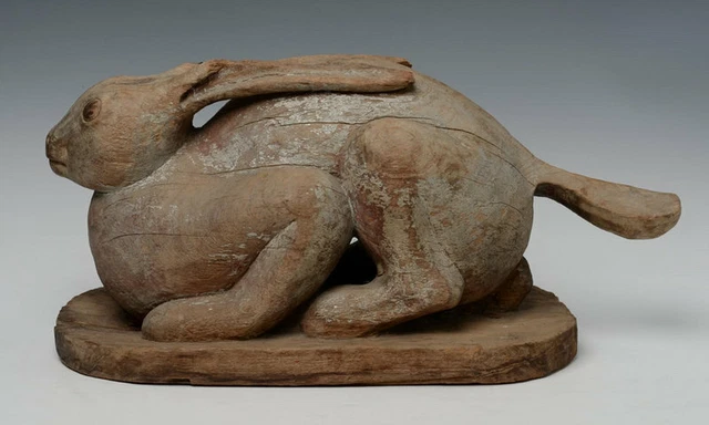 19th Century, Mandalay, Antique Burmese Wooden Rabbit 4