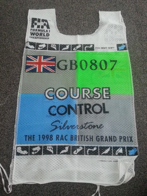 1998 GRAN PREMIO BRITANNICO Originale TABARD Silverstone Formula 1 (F1)