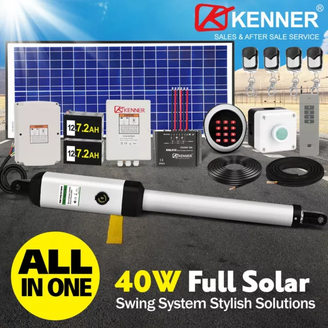Kenner Farm Full Solar Heavy Duty Swing Gate Opener 5x Remote wireless Keypad Au