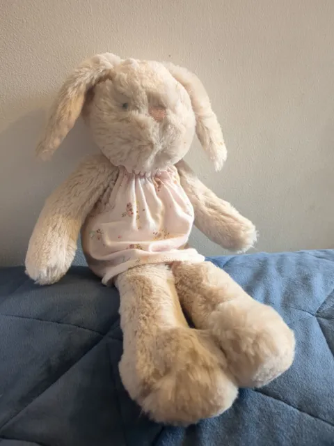Next My Best Friend Bunny Rabbit In Floral Dress Soft Plush Toy Comforter Doudou