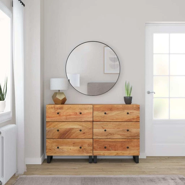 vidaXL Credenze 2pz 60x33x75 cm in Legno Massello di Acacia