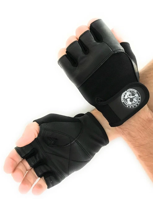 Nibra Gym Wear USA Gym Gloves Black with Wrist Closure for Man & Women.
