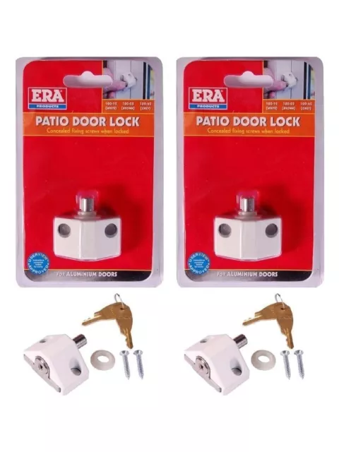 ERA Saracen Patio Door Key Locking Security Bolt Keyed Pair