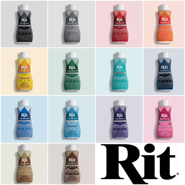 Rit Dye More/All Purpose,Fabric/Synthetics,Powder/Liquid Colour Dye Multi Choice 3