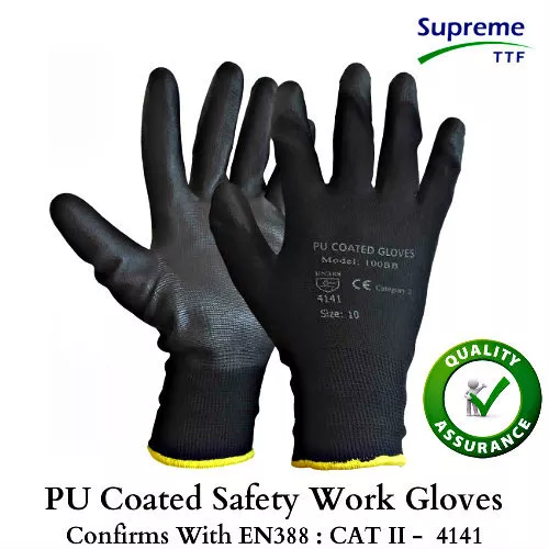 240 Pairs Pu Coated Safety Work Gloves Garden Grip Mens Builders Gardening