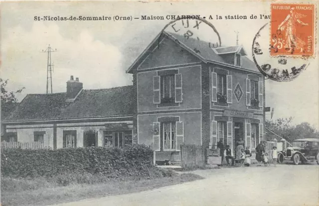 CPA 61 SAINT NICOLAS SUMMARY HOUSE CHARRON AT BUS STATION (cpa r