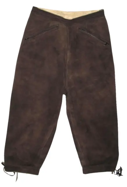 Donne- Trachten- Kniebund- Pantaloni IN Pelle/Pantaloni Costume " Scuro Braun
