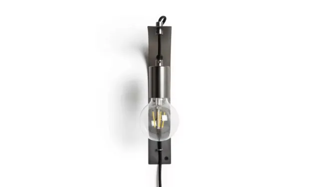 Habitat Industrial Exposed LED Light Bulb Plug-In Wall Light - Pewter 8987101