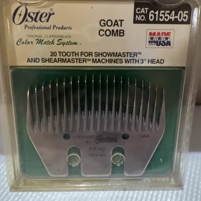 Oster GOAT COMB SHEARMASTER SHOWMASTER 3” Head 20 Tooth 61554-05 New Vintage