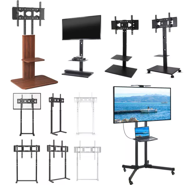 Swivel Floor TV Stand Height Adjustable Mount Bracket for 32"-100" Sumsang Sony