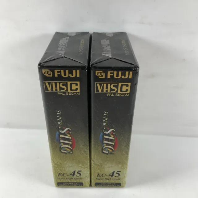 Fuji EC-45 Shg (Super Haute Qualité) Vhs-C Caméscope Bande Neuf / Scellé X2