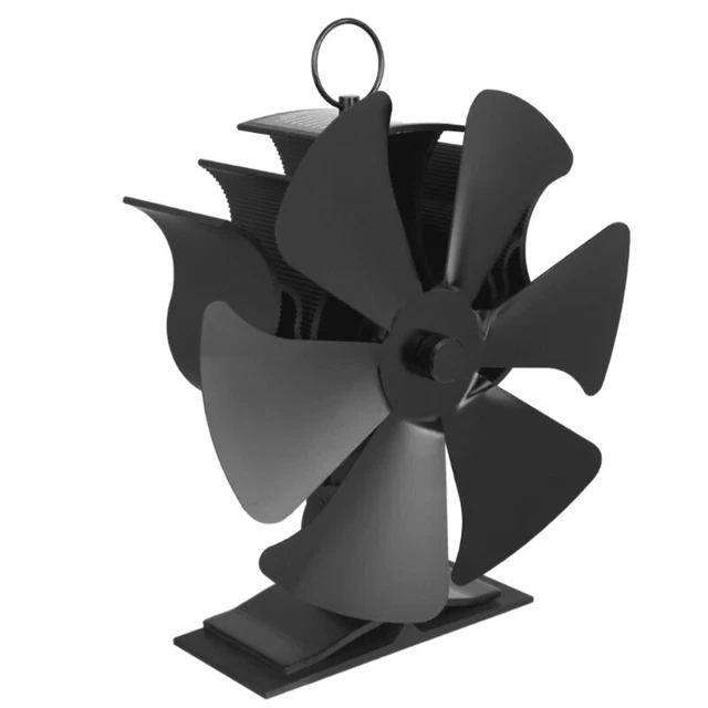 2-in-1 Chimney Fan 6-Blade Heat Powered Stove Fan Fireplace Fan for Wood for Bur