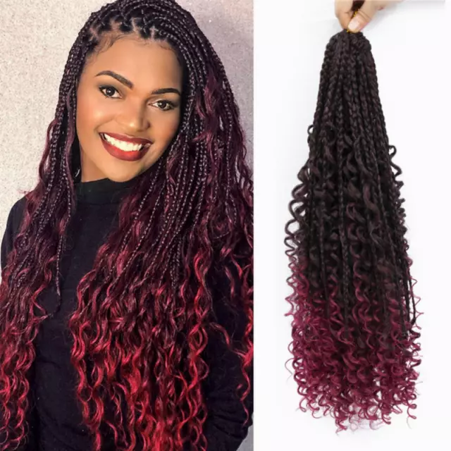 Goddess Box Braids Crochet Hair Curly Ends Synthetic Braiding Hair