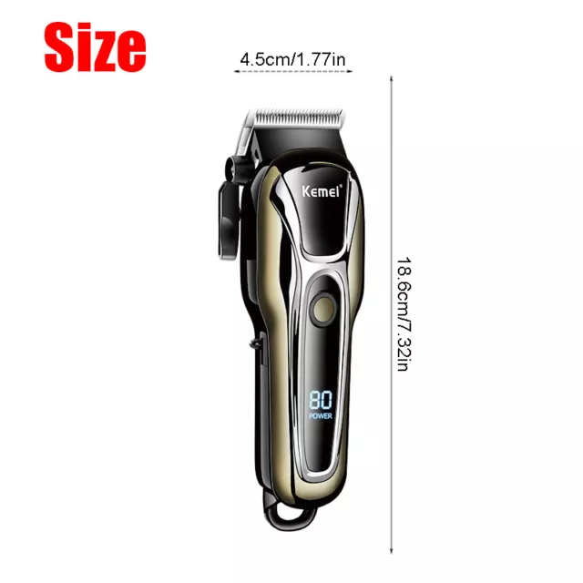 Kemei Electric Hair Clippers Cordless Trimmer Beard Cutting Machine Barber Cut 2