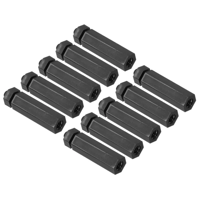 M4 Nylon Hex Standoff Screws Nuts, 50Pack PCB Threaded Kit(22mm+5mm, Black)