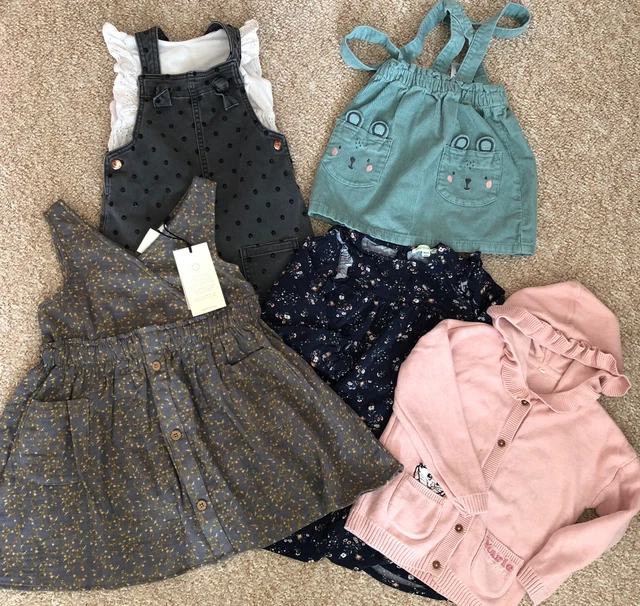 Pacchetto abbigliamento ragazze abiti, gonne, cardigan età 3-4 anni