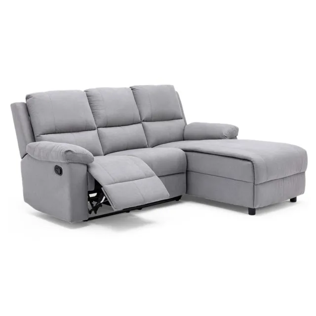 Valencia Fabric Chaise 3 Seater High Back Lounge L Shaped Corner Recliner Sofa