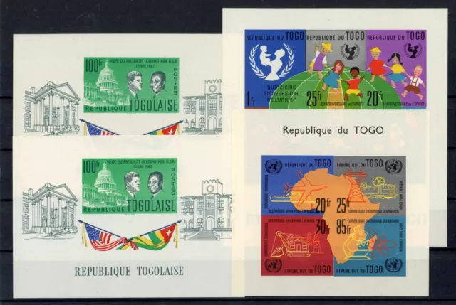 [PV489] Togo : Good Lot 4 Very Fine MNH Imperf Sheets