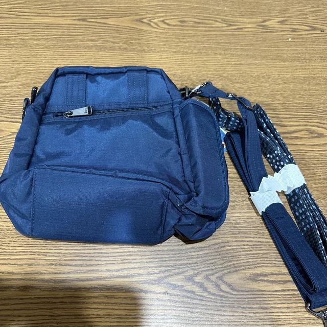LUG Flapper Crossbody Navy Blue Bag, two straps, 8 x 8 x 3 New NWT Bottle holder