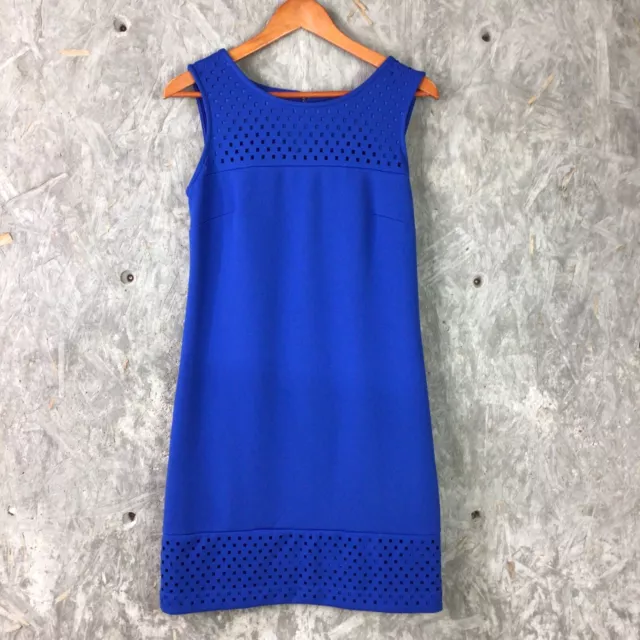 Worthington JCPenney Size Small Cobalt Blue Knit Sheath Dress Lazer Cut Outs