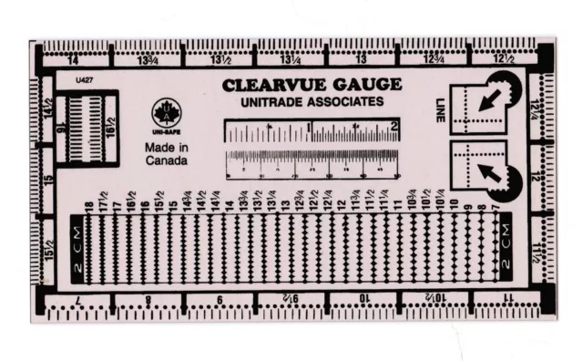 Clearvue Stamp Perforation Perf Gauge Unitrade Uni-Safe