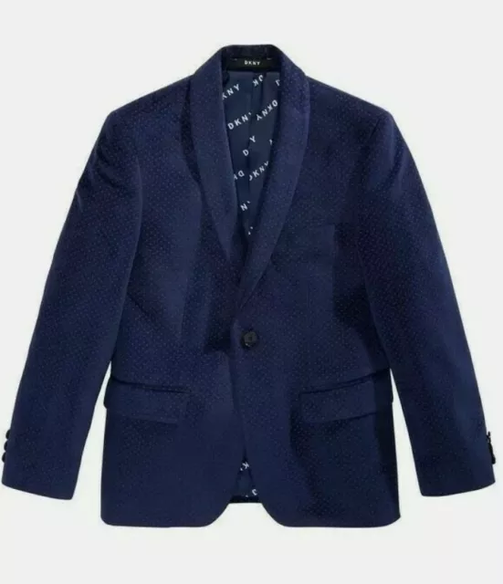 Giacca tuta in velluto marino DKNY Big Boys nuova con etichette UK taglia 12R prezzo disponibile £100