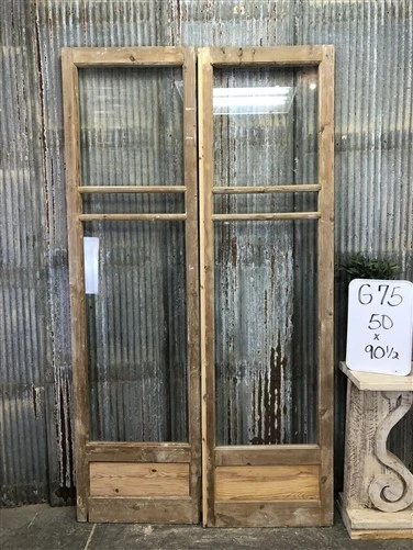 Antique French Double Doors (50x90.5) 3 Pane Glass European Doors G75 6