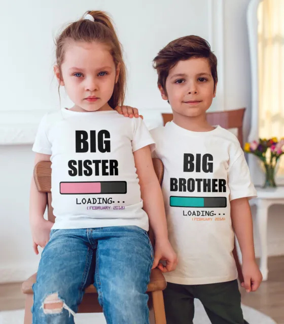 BIG brother loading funny  Personalised T-shirt/bodysuit /kids/child