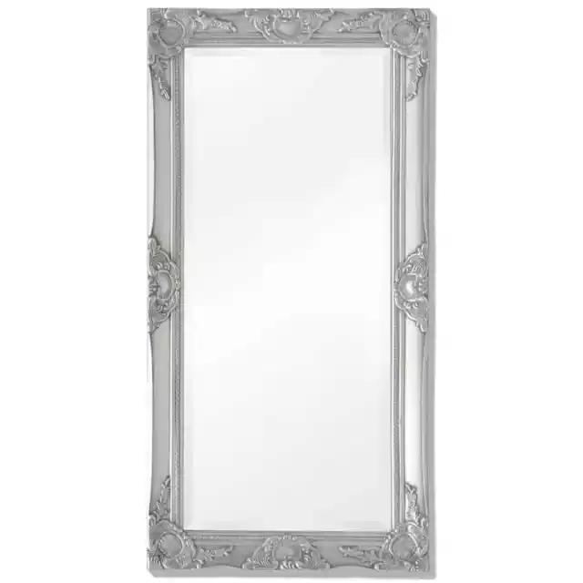 vidaXL Home Office Wall Mirror Baroque Style 100x50 cm Silver